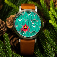 Load image into Gallery viewer, Asterisk x Charley Harper Coniferous Cardinal Jump Hour Automatic - Add-on
