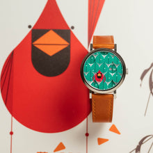 Load image into Gallery viewer, Asterisk x Charley Harper Coniferous Cardinal Jump Hour Automatic - Add-on