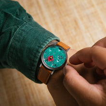 Load image into Gallery viewer, Asterisk x Charley Harper Coniferous Cardinal Jump Hour Automatic