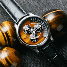 Load image into Gallery viewer, Triptych Automatic Wandering Hour Stone Edition Tigerseye