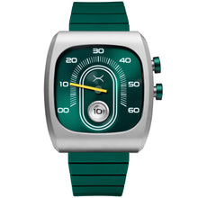 Load image into Gallery viewer, Green watch with a unique face design on a white background