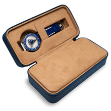 Load image into Gallery viewer, *Xeric Two-watch Prussian Blue Saffiano Travel Case