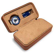 Load image into Gallery viewer, *Xeric Two-watch Tan Saffiano Travel Case