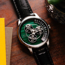 Load image into Gallery viewer, *Triptych Automatic Wandering Hour Stone Edition Malachite