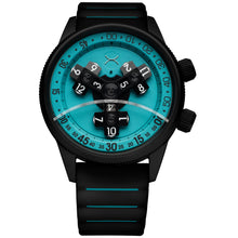 Load image into Gallery viewer, Xeric Vendetta II Automatic Wandering Hour Black Cyan Lume