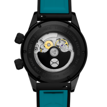 Load image into Gallery viewer, Xeric Vendetta II Automatic Wandering Hour Black Cyan Lume