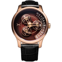 Load image into Gallery viewer, Triptych Automatic Wandering Hour Rose Gold Wine