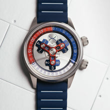 Load image into Gallery viewer, *Xeric Vendetta II Automatic Wandering Hour Navy Red